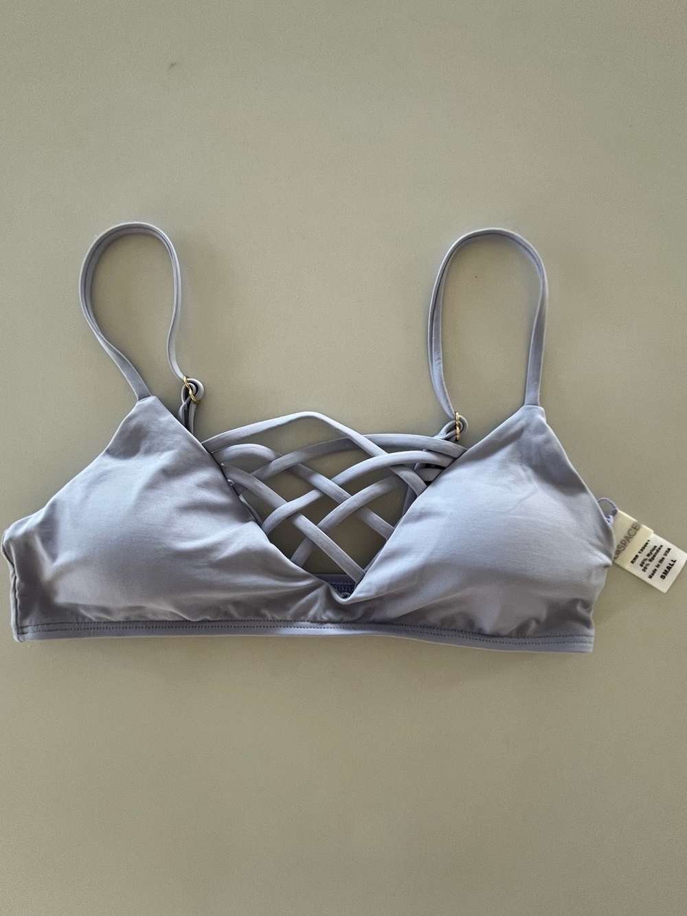 L*Space Lavender Lilac Jaime Strappy Front Bralette Bikini Top Size Small NWOT